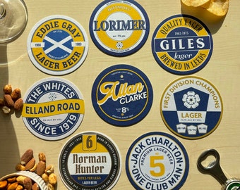 Leeds United Football Beer Mat Coasters 2nd Edition - The Perfect Gift or Present For Any Leeds Fan