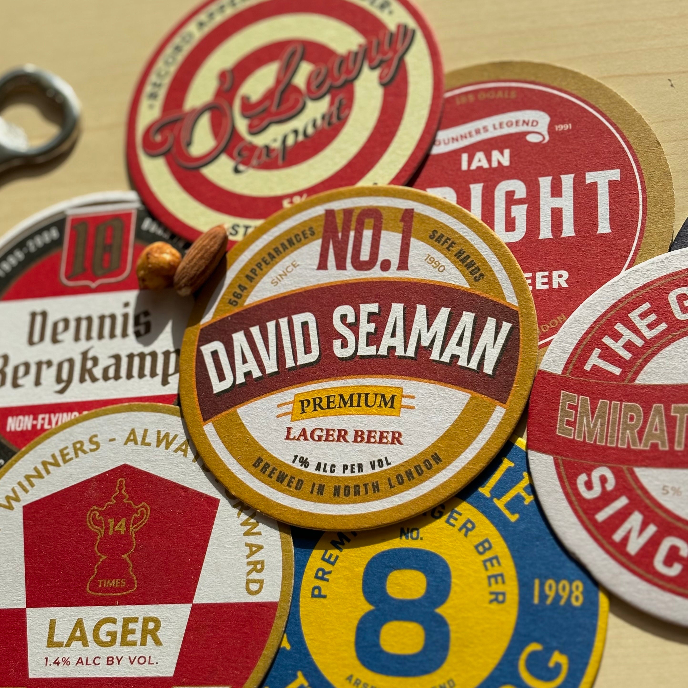 Arsenal Beer Mats – Coasters Gift Set for Gunners Fans | 2nd Edition ...