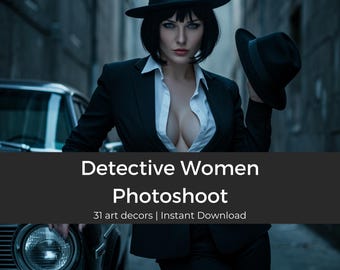 Detective Women | NSFW-collection sexy AI-models | 18+ | 43 images | Sexy girls | Brunette | Inspector | Blonde | Alluring | Decor