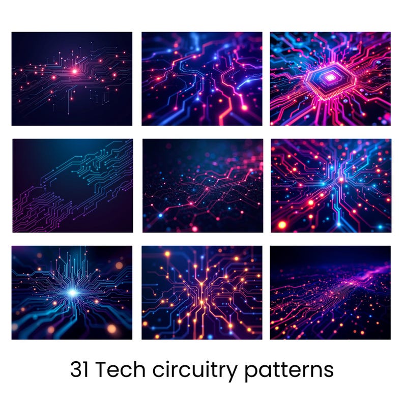 Tech Circuitry Patterns Wall Art Printable 300dpi Digital Download ...