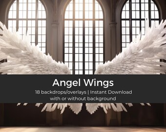 18 Angel Wings Backdrop, Large Photo Prop for Wedding, Instant download, Party Decoration Perfect Background Wall Art