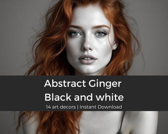 14x Abstract Ginger Woman Art Print | Black & White Modern Wall Decor | Minimalist Home Decor | Unique Gift for Art Lovers
