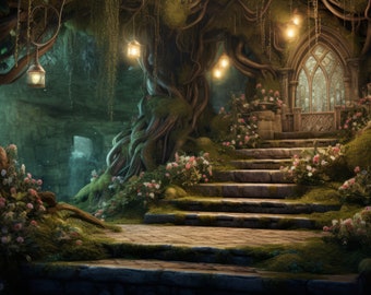 59x 8k enchanted forest backdrop - background