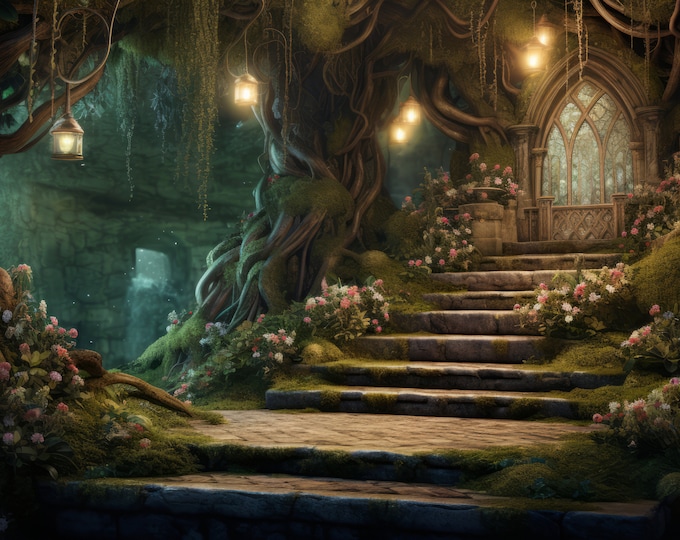 59x 8k enchanted forest backdrop - background