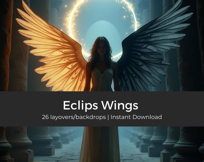 Eclips Wings Clipart | Digital Download, Transparent Background, Instant Access, Perfect for Crafts & Designs