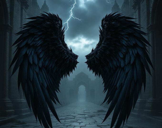 12x Gothic Wings - Digital Image for Backdrops and Overlays - Perfect for Photoshop and Print, Digital art supply