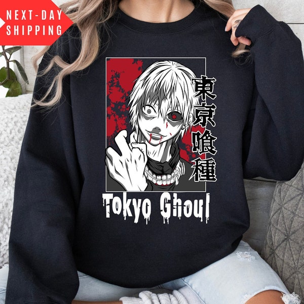 Anime Sweatshirt, Tokyo Ghoul Sweatshirt, Tokyo Ghoul Anime Sweatshirt, Vintage 90s Bootleg Anime Style Sweatshirt