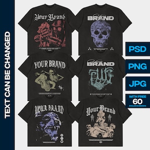 Custom Streetwear T Shirt Designs Template, Bootleg Custom Designs Template, Custom Your Brand, Urban Designs Template, PSD File, DTF, DTG
