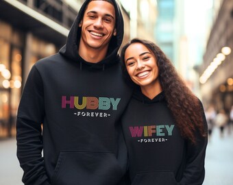 Mann Hoodie, passendes Paar Hoodie, Wifey Hubby Hoodie, Flitterwochen Hoodie, Hochzeit Hoodie, Wifey und Hubby Hoodie, Just Married Hoodie