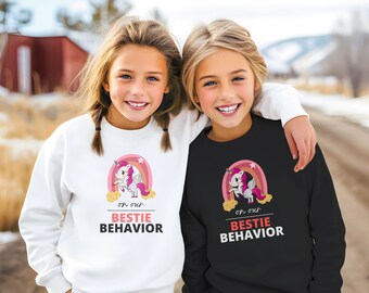 Bestie Behavior Sudadera con cuello redondo juvenil
