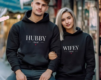 Paare passende Hoodie, Wifey Hubby Hoodie, treuer Hoodie, Flitterwochen Hoodie, Hochzeit Hoodie, Wifey und Ehemann Hoodie, Just Married Hoodie