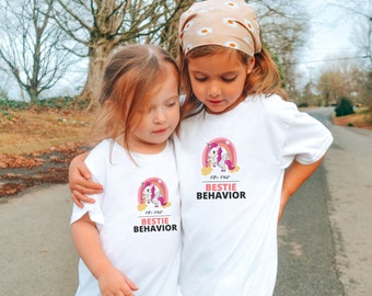 Bestie Behavior Einhorn Mädchen Shirt, Mama und Tochter, Mama & Me Shirt, passende Mama Shirt, passende Shirts für Mädchen, Bestie Shirts, BFF