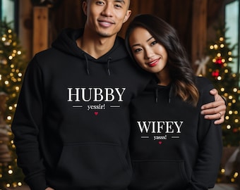 Wifey, Yasss, Paare passende Hoodie, Wifey Hubby Hoodie, Flitterwochen Hoodie, Hochzeit Hoodie, Wifey und Ehemann Hoodie, Just Married Hoodie