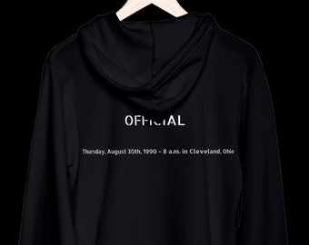 Personalized Hoodie: Custom Pure Black Hoodie with your Personal DOB Printed on the back of the Sweatshirt -  When it all became Official