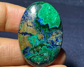 Top Quality Azurite malachite gemstone Azurite malachite cabochon loose stone for jewelry making (39x26mm Cts 67.70 Code AD-938