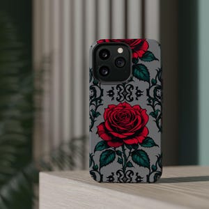 iPhone Floral Rose Magnetic Tough Cases | Edgy Phone Covers, Smartphone Accessories