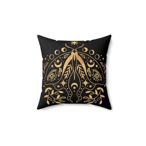 Moth Nature Pillow, Mystical Square Throw Cushion Cover, Home Decor Accent, Living Room Accessory, Unique Gift Idea