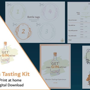 Ultimate Gin Tasting Printable Kit with guide to hosting / Instant download