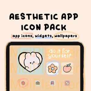 app icons aesthetic pastel, wallpapers, widgets, cute, kawaii, colorful, spring, joy, coquette, danish pastel, digital download, ipad iphone