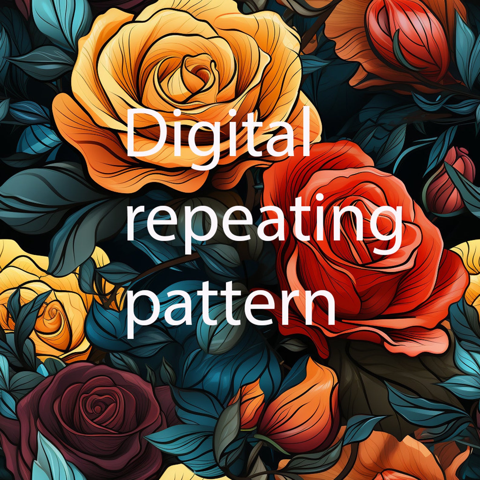 Rose Digital Repeating Pattern - Etsy