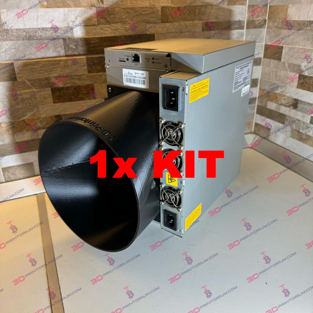 thumbnail image 2 of 3D Printed 8-Inch Fan Shroud For Antminer S19 S21 - 2x12cm To 8x20cm Duct Adapter 2 of 2
