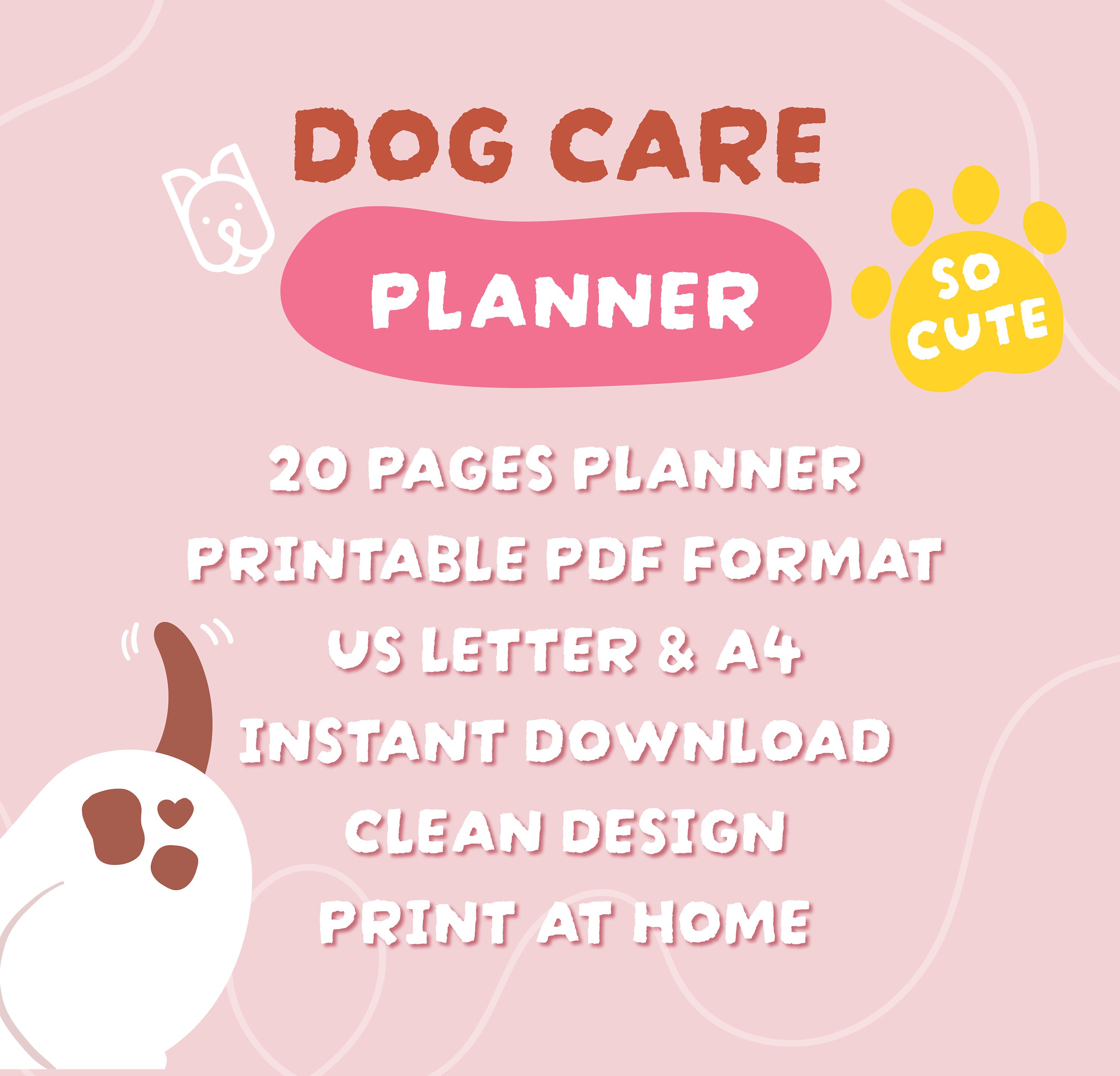 Dog Care Planner Printable, Pet Planner Printable, Dog Health Planner ...