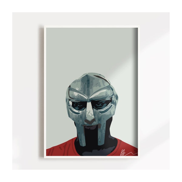 MF DOOM Iconic Mask Poster - Hip-Hop Music Tribute Wall Decor - Customizable Rap Art Print