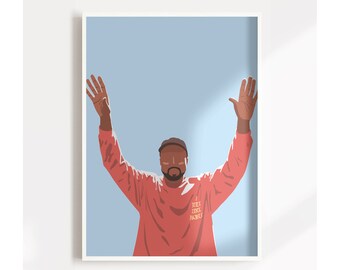 Kanye West Art Poster - Modern Music Icon Wall Decor - Customizable Hip-Hop Art Print