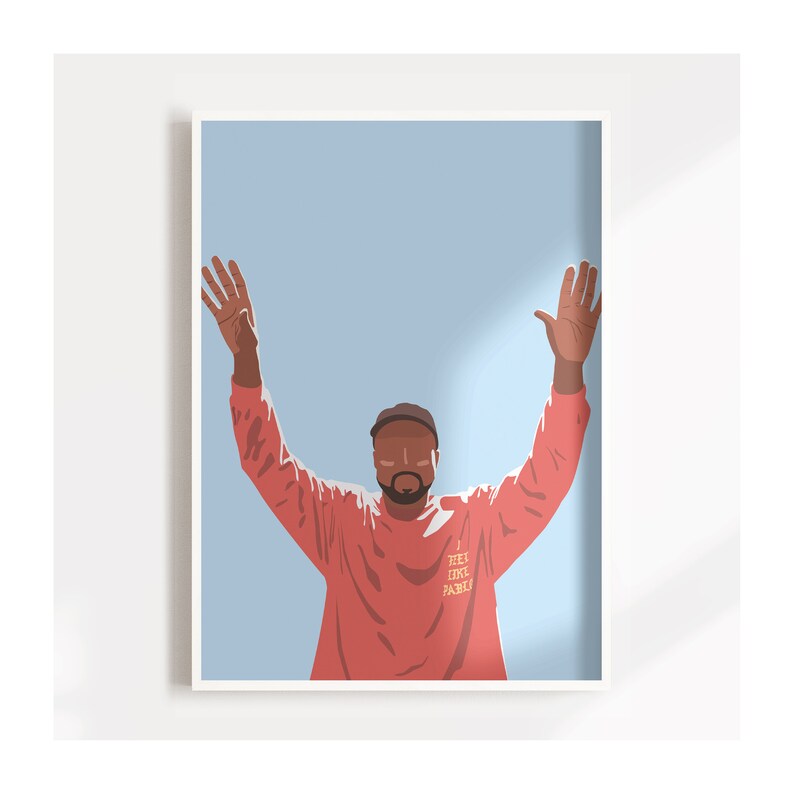 Kanye West Art Poster Modern Music Icon Wall Decor Customizable Hip-Hop Art Print zdjęcie 1