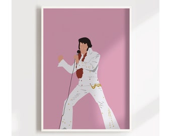 Elvis Presley Iconic Portrait Poster - Rock 'n' Roll Legend Wall Decor - Customizable Art Print