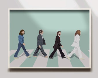 Iconic Beatles Abbey Road Album Cover Poster - Vintage Music Memorabilia Wall Art Print - Classic Beatles Collectible - Retro Music Decor