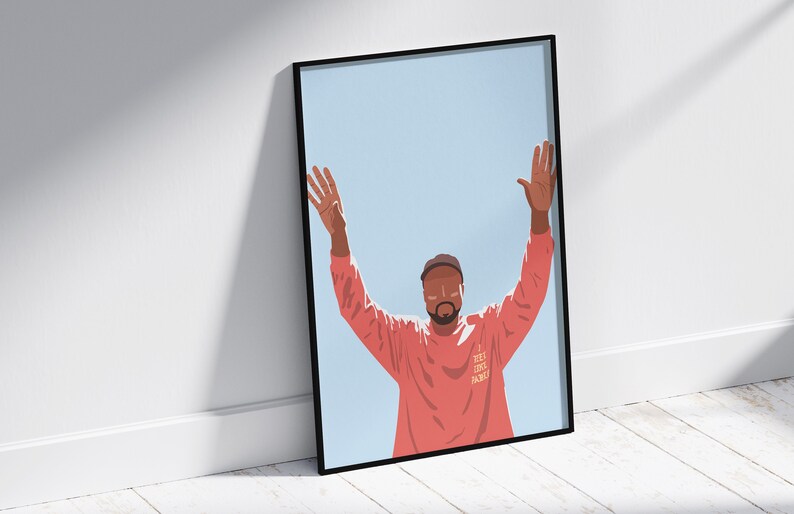 Kanye West Art Poster Modern Music Icon Wall Decor Customizable Hip-Hop Art Print zdjęcie 2