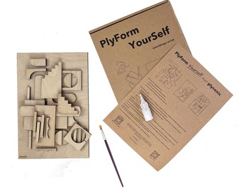 Plywood assemblage art kit