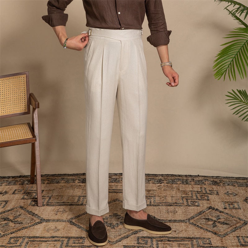 Men British High Waist Dress Pants Straight Pants Men Trousers Pant Mens  Pant 