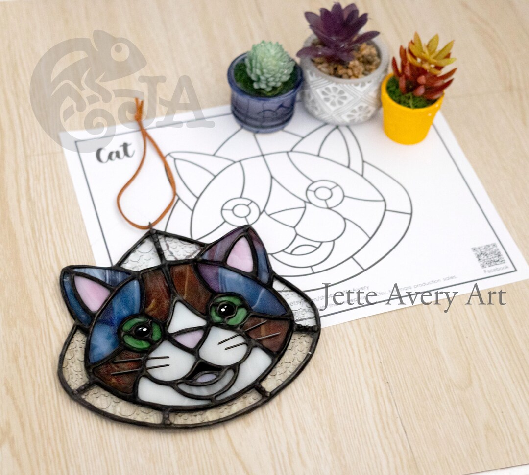 Pattern- Cat Stained Glass Suncatcher - Etsy