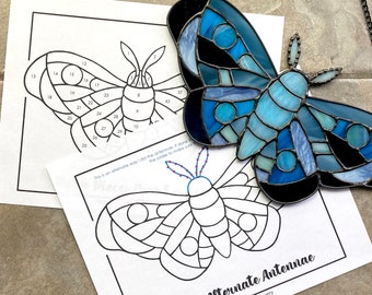 Pattern- Stained Glass Moth Suncatcher