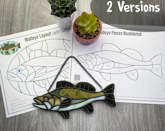 Pattern- Walleye Fish Stained Glass Suncatcher