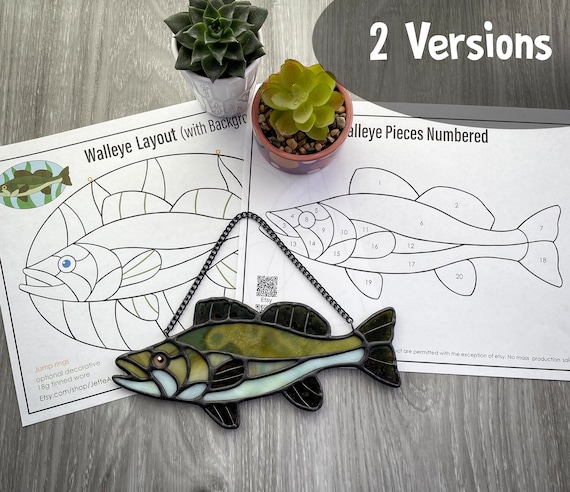 Pattern- Walleye Fish Stained Glass Suncatcher