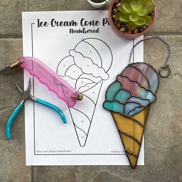 Pattern- Ice Cream Cone Suncatcher