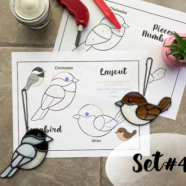 Pattern- Songbirds Set #4-chickadee and wren