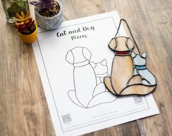 Pattern- Cat and Dog Suncatcher