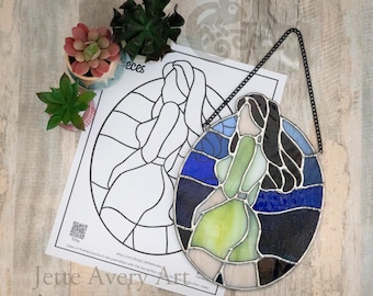 Muster- Olivia Glasmalerei Suncatcher