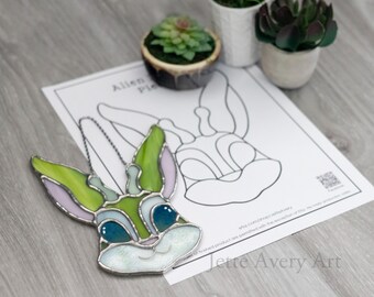 Pattern- Alien Rabbit Stained Glass Suncatcher