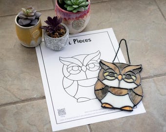 Pattern- Owl Stained Glass Suncatcher