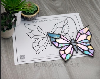 Pattern- Crystal Butterfly Stained Glass Suncatcher