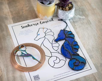 Pattern- Seahorse Stained Glass Suncatcher