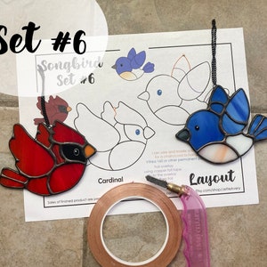 Pattern-Songbird set#6 (flying cardinal and bluebird)
