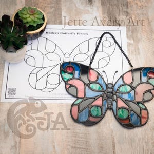 Pattern- Modern Butterfly Stained Glass Suncatcher
