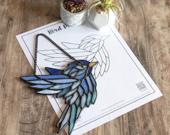 Muster- Vogel Glasmalerei Suncatcher