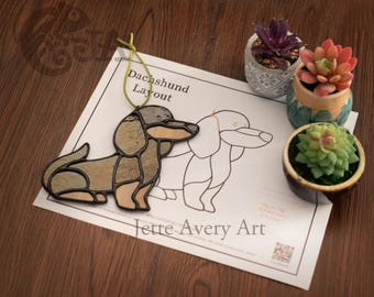 Pattern- Dachshound Stained Glass Suncatcher